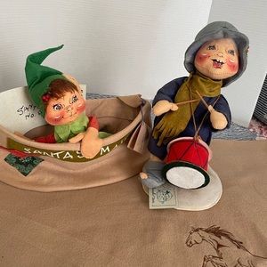 Annalee Xmas Dolls, set of 2 ,